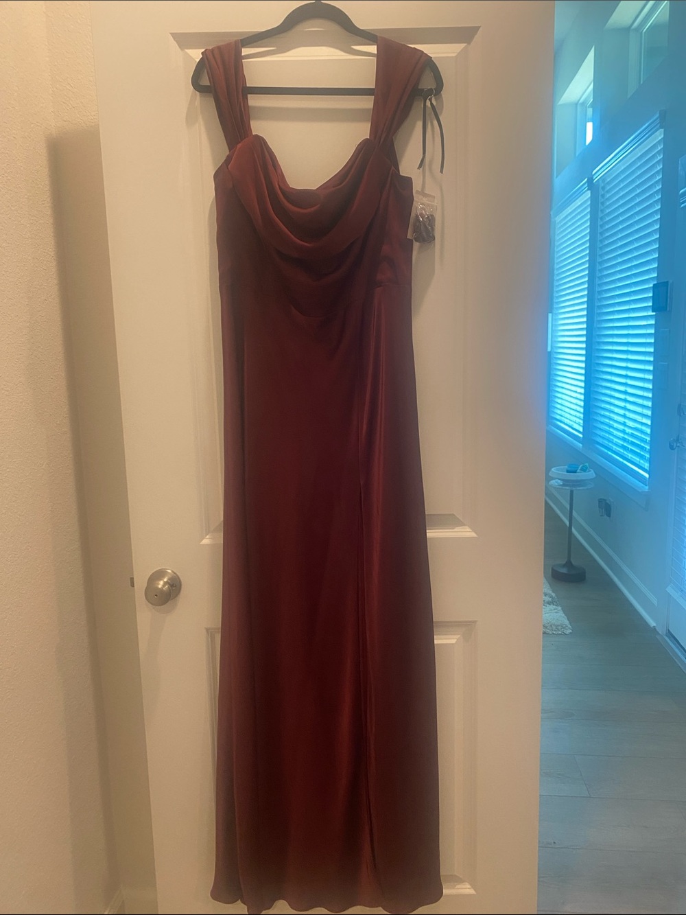 Birdy Grey Burgundy Maxi Dress with Cowl Neck